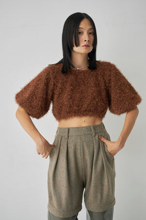 Fringe Balloon Sleeve Pullover