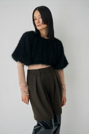 Fringe Balloon Sleeve Pullover