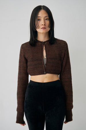 Wool Mesh Short Ccardigan