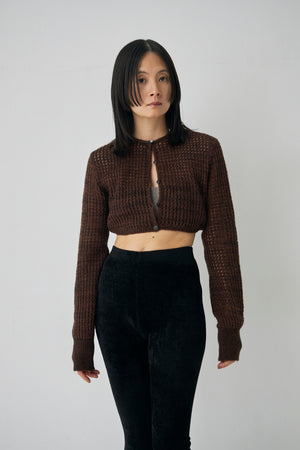 Wool Mesh Short Ccardigan