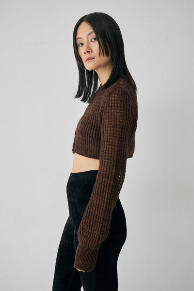 画像をギャラリービューアに読み込む, Wool Mesh Short Ccardigan
