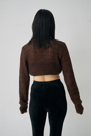 Wool Mesh Short Ccardigan