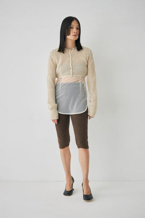 Wool Mesh Short Ccardigan