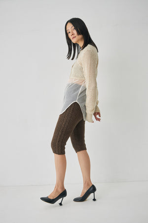 Wool Mesh Short Ccardigan