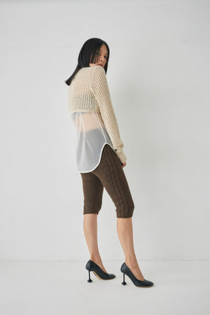 Wool Mesh Short Ccardigan