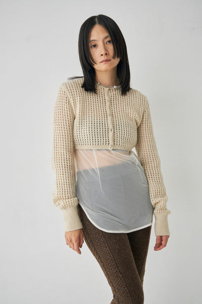 画像をギャラリービューアに読み込む, Wool Mesh Short Ccardigan
