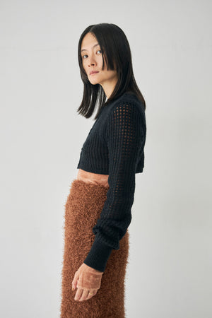 Wool Mesh Short Ccardigan