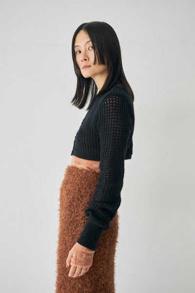 画像をギャラリービューアに読み込む, Wool Mesh Short Ccardigan
