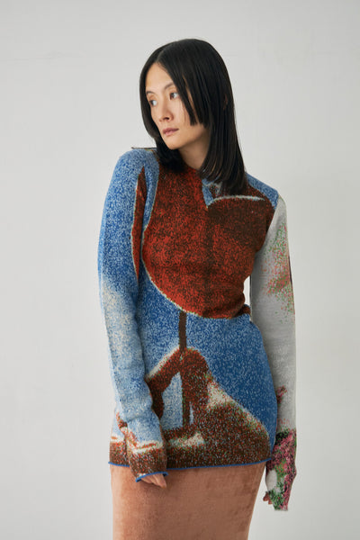 画像をギャラリービューアに読み込む, Photo Knit Pullover - A
