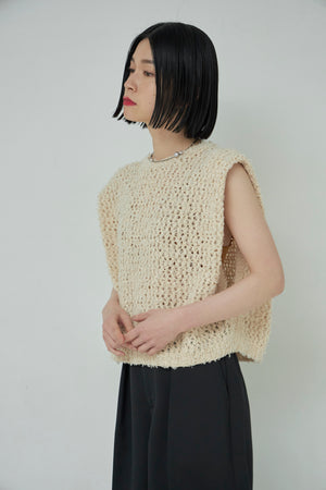 Frayed Yarn Square Pullover