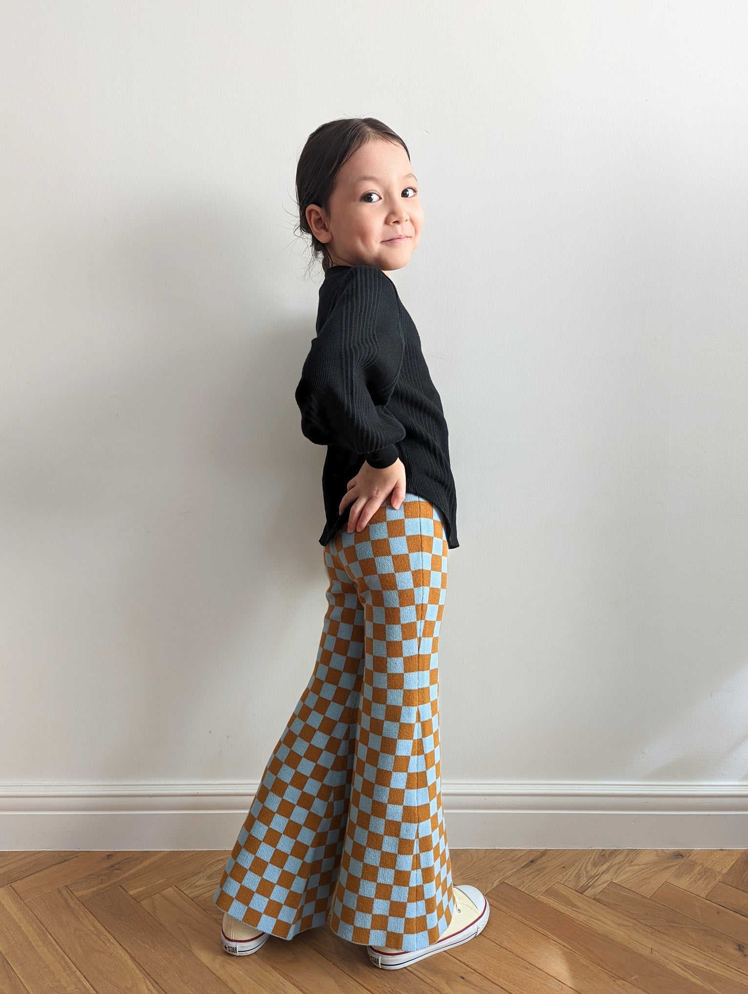 RESTOCK - Kids Checkered Bell Bottoms